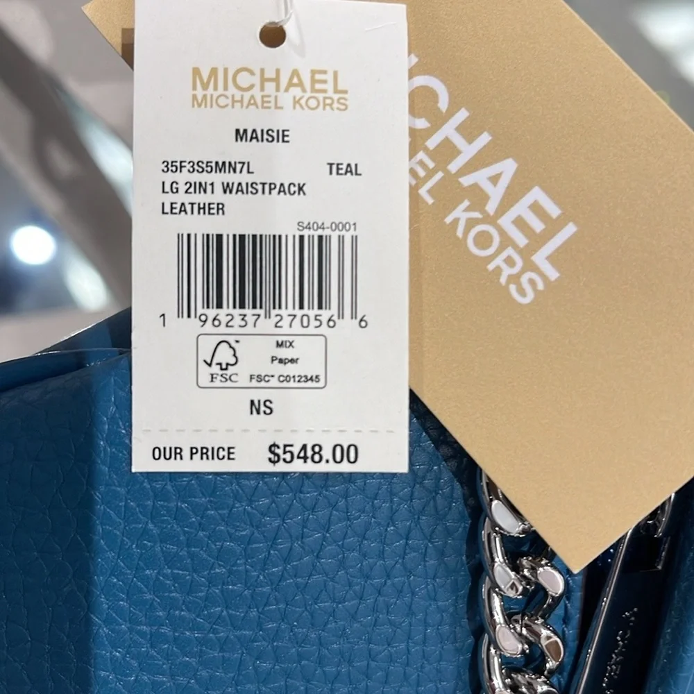 MICHAEL KORS
Maisie Large Pebbled Leather 2-in-1 Sling Pack
Teal
NWT - Picture 15 of 16